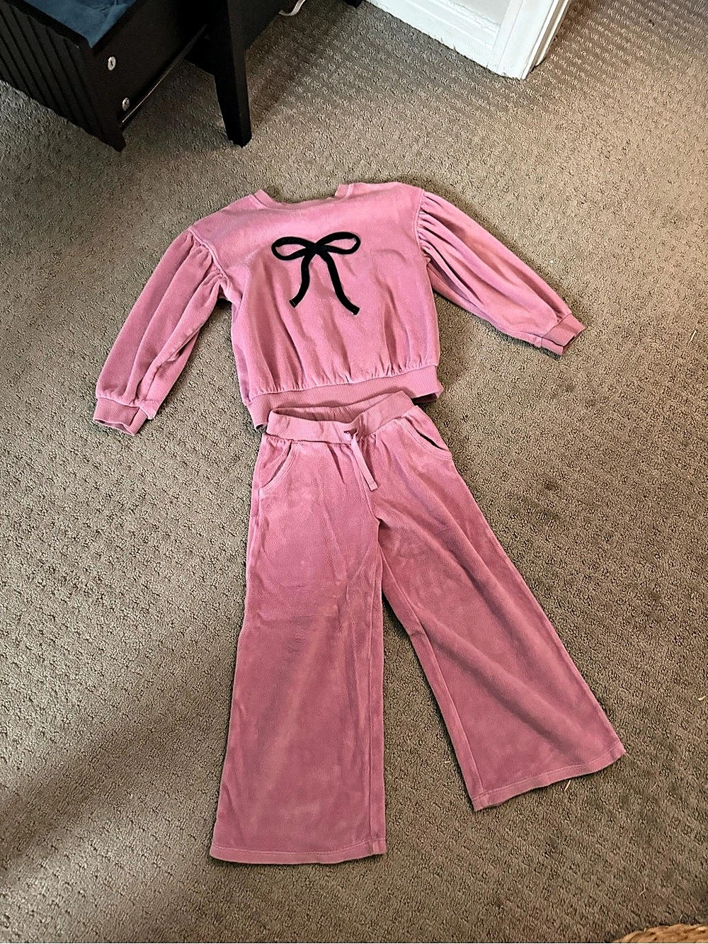 Cat & Jack Pink Velour Matching Set Size 5T